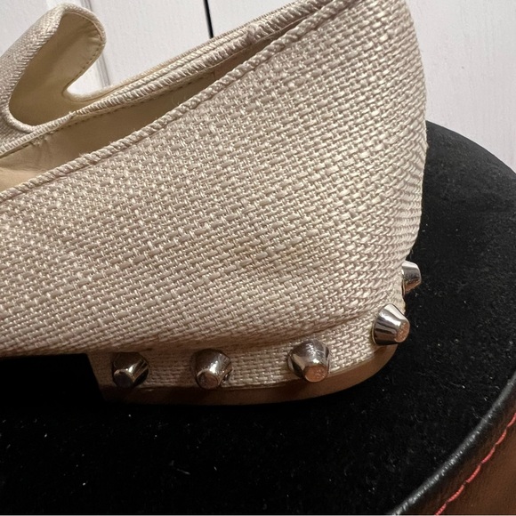 Marc Fisher Beige natural slip on abree flats studded low heel women shoes 6.5 - Picture 6 of 15
